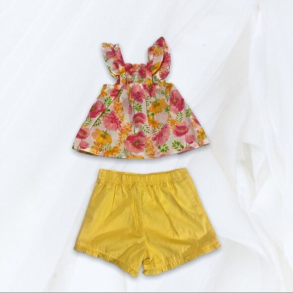 Vintage Floral Top & Yellow Shorts (4T) 80’s Park Bench Kids - Picture 6 of 6